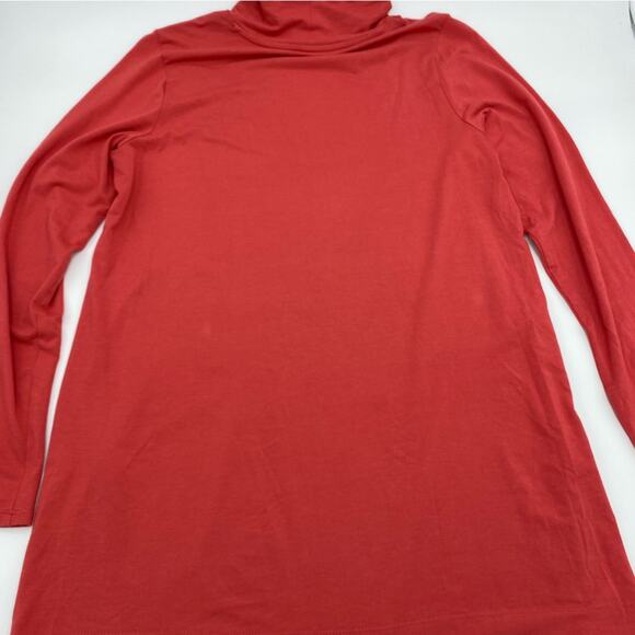 J. Jill Luxe Supima Turtleneck Tunic Quiet Luxury Classic Staple Coral Red S - Picture 7 of 7